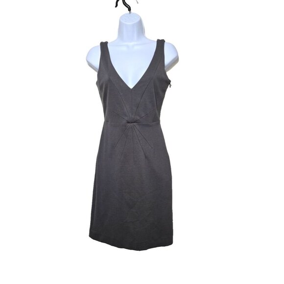Banana Republic Womens Dress 2 Gray Flattering Sexy Classic Deep V-Neck Stretch - Picture 1 of 14